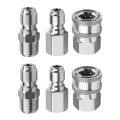 FORIDE 4X NPT 3/8 Inch Male and Female Quick Connector Kit and 2 Pieces NPT 3/8 Inch Pressure Washers Quick Connector Plug. 
