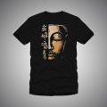 Black Casual Buddha Face  Printed T-Shirt For Women. 