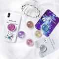 Liquid Star Glitter Pop Socket With Printed - Various Print. 