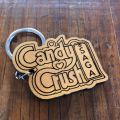 Candy crush saga- King- Mobile Game- Logo- Keychain- All Natural Nepali/Nepalese Wood/Wooden Keyring/Keychain. 