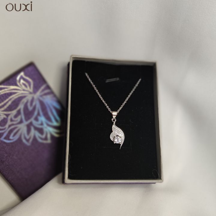 OUXI%20%20Silver%20Crystal%20Studded%20Pendant%20%20With%20Chain%20For%20Women-K30027-101000%20-%20Image%203