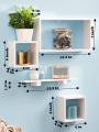 White Cube and Rectangle  Wall Shelf Wall Mounted Wall Display Rack Shelves for Living Room Home Décor Items. 