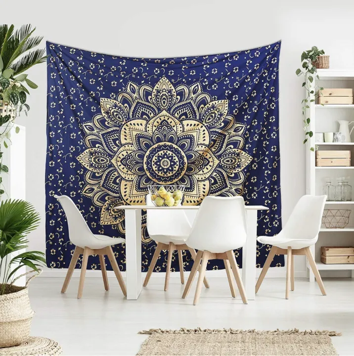 Golden%20Mandala%20Tapestry%20Wall%20Hanging%20for%20Home%20Decor%20-%20Bohemian%20Style%20Fabric%20Art%20for%20Living%20Room%20or%20Bedroom%20-%20Image%203