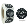 Premium Black Thank You Stickers - 1 inch Circle Labels / 500 Per Pack. 