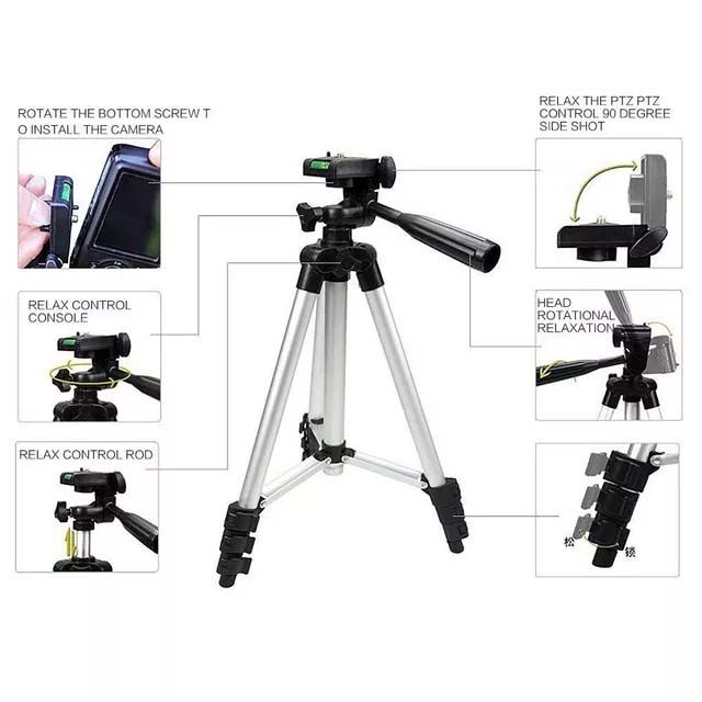 Tefeng 3110 - Tripod Stand - Black & Silver