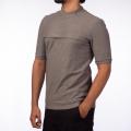 KILOMETER Solid Grey Causual  Cotton Half Sleeve T-Shirt For Men - 17F8010. 