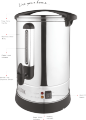 BALTRA Electric Multipurpose Boiler | Gaj | 10Ltr | High quality SS 304 material body | Boil function dry protection | Fast water boiling | Auto cut off | 1500 W | 12 Month Warranty. 