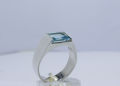 Silver Blue Topaz Ring. 