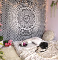 Gray Decorative Mandala Tapestry Wall Hanging College Dorm Tapestries Bohemian Hippie Queen Bedspread Beach Throw Outdoor Picnic. 