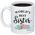 World's Best Sister Printed Ceramic Mug. 