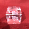 Happy Birthday Cake Design Cube Crystal Glass Transparent Showpiece / Figure / Statue / Gift Item. 