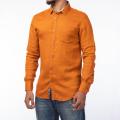 KILOMETER Plain Orange  Casual  Full Shirt For Men - 034. 