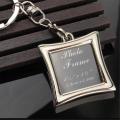 Mini Photo Frame Couple Metal Keychains Key Rings, Oval Shape. 