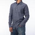 KILOMETER Dark Grey  Checkered Casual Full Shirt For Men - 020. 