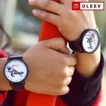 OLEEV White Dial King/Queen Couple Watches For Him/Her