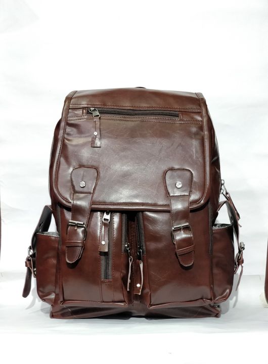 Coffee%20Color%20Flap%20Leather%20Backpack%20Casual%20College%20School%20Backpack%20Bag%20For%20Men%20-%20Fashion%20%7C%20Bags%20%7C%20Schools%20For%20Boys%20-%20Image%202