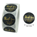 Premium Black- Thank You Stickers - 1 inch Circle Labels / 500 Per Pack. 
