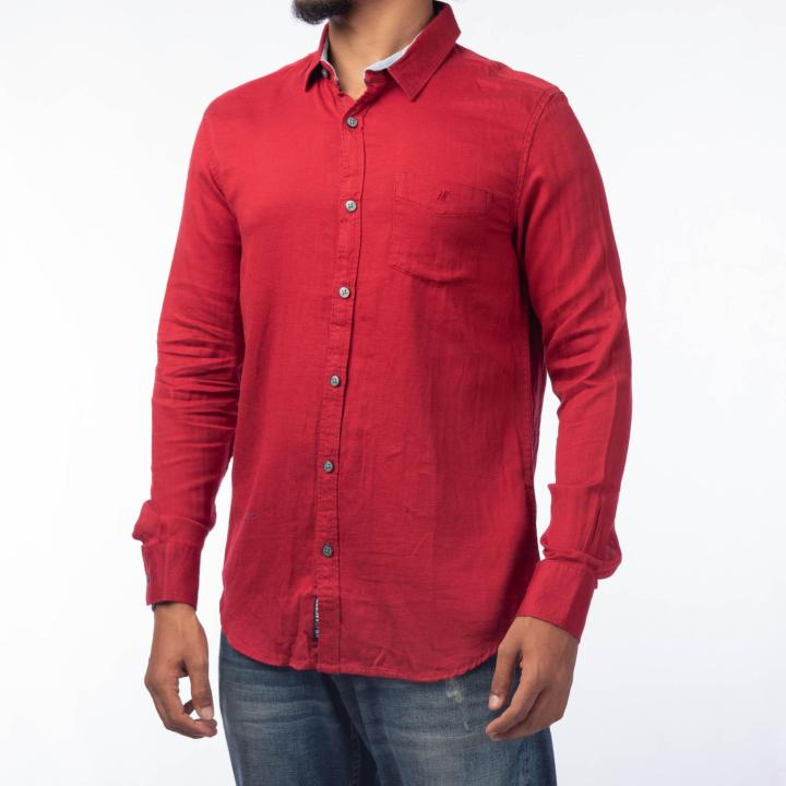KILOMETER%20Solid%20Red%20Cotton%20%20Casual%20%20Full%20Shirt%20For%20Men%20-%20012%20-%20Image%203