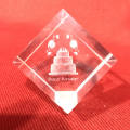 Happy Birthday Cake Design Cube Crystal Glass Transparent Showpiece / Figure / Statue / Gift Item. 