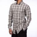 KILOMETER Grey/Black Checkered Casual  Shirt For Men - 123. 