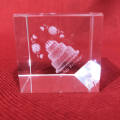 Happy Birthday Cake Design Cube Crystal Glass Transparent Showpiece / Figure / Statue / Gift Item. 