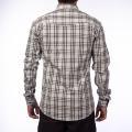 KILOMETER Grey/Black Checkered Casual  Shirt For Men - 123. 