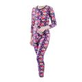 Floral  Pattern  Innerwear Winter Care  Fur Inside Thermal Set  For Women. 