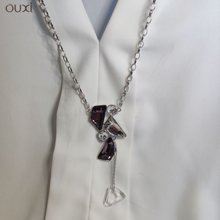 OUXI%20Purple/White%20Drip%20Pendant%20by%20Swarovski%2010845-119000%20For%20Women%20-%20Image%205