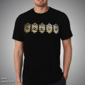 Binay Embroidery Black Cotton Casual Mane Printed T-Shirt For Men. 