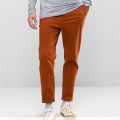 Orange Non Stretchable Cotton Chinos For Men. 