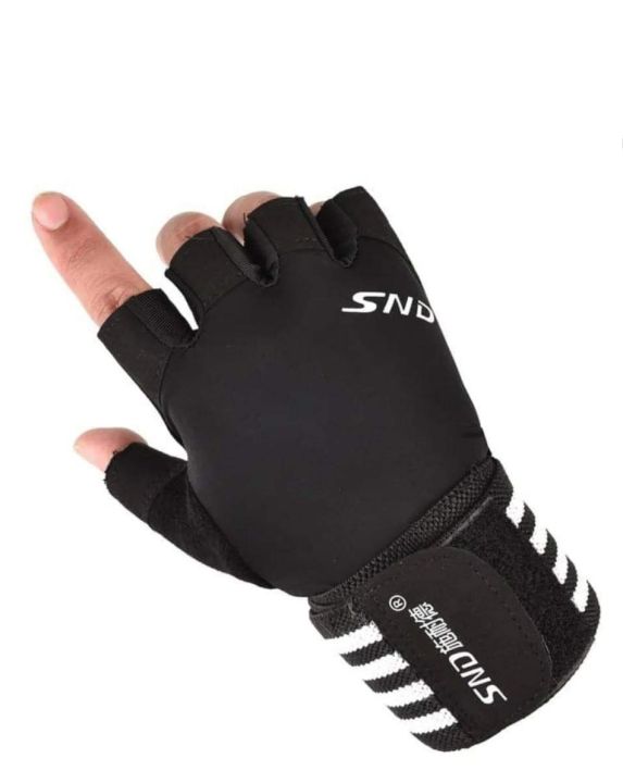 SND%20Black/White%20Gym%20Gloves%20With%20Elastic%20Wrist%20Support%20-%20Image%203