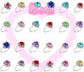 36 PCS/set Adjustable Kids Rings Jewelry Heart Crystal Open Finger Ring For Children Girls Birthday Party Gift Without Box. 