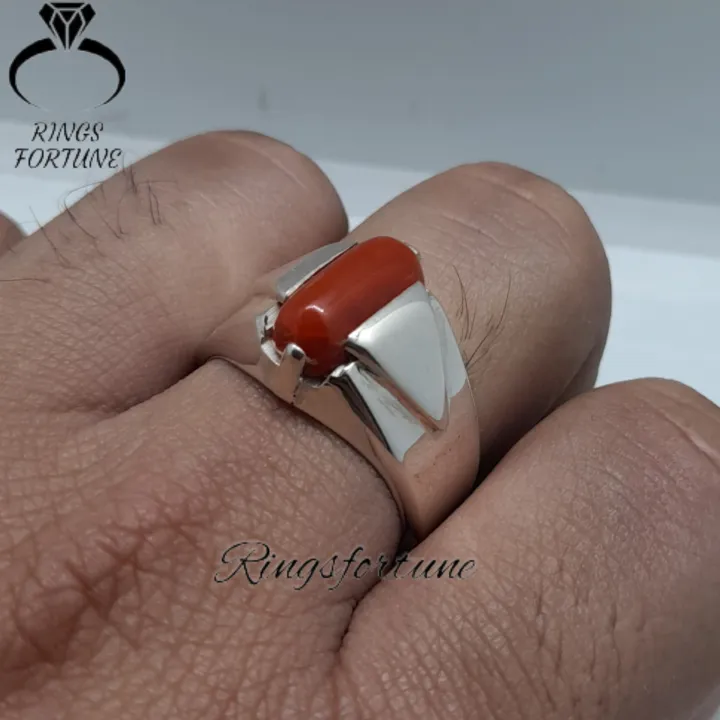 Natural%20Marjan%20Stone%20Ring%20,%20Marjan%20Gemstone%20Ring%20,%20925%20Silver%20Coral%20Marjaan%20Ring%20-%20Image%204