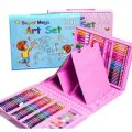 208 Pieces Double Sided Trifold Easel Art Set Portable Art Supplies Drawing Set Box With Oil Pastels Crayons Colored Pencils Markers Paint Brush Sketch Pad For Kids Gift. 