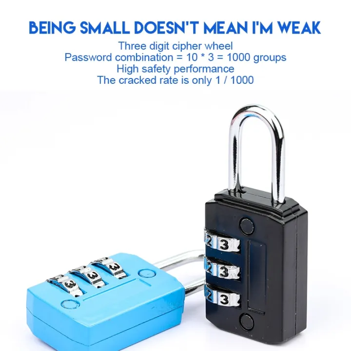 1Pc%203%20Digit%20Combination%20Lock%20Small%20Size%20Travel%20Bag%20Luggage%20Cabinet%20Padlock%20Outdoor%20Fitness%20Security%20Code%20Lock%20-%20Image%203