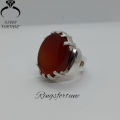 Natural Yemeni Aqeeq Ring , Liver Color Yemeni Agate Ring , Men's Aqeeq Ring , 925 Silver Ring. 