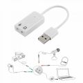 3D USB 2.0 Virtual 7.1 Channel External USB Audio Sound Card Adapter Sound Cards White. 