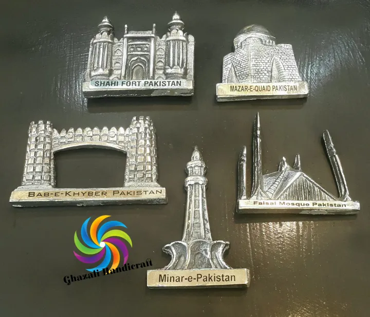 Fridge%20Magnets%20metalic%20set%20of%205%20Pakistani%20Monuments%20-%20Image%202