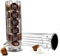 Oasiswj Rotating 24 Capsule Coffee Pod Holder Stainless Steel Tower Stand Rack Dispenser for Dolce Gusto Non Slip Felt Base. 