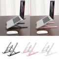 Portable ABS Plastic Foldable Laptop Stand Adjustable Height Folding Laptop Holder Stand - Black. 