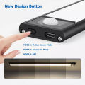 Vimite LED Aluminum Sensor lights USB induction night lights ultra-thin USB LED 3 Modes PIR Motion Sensor led Rechargeable Black kitchen cabinets lights lighting. 
