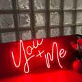Neon Decoration LED Sign Wording " You+Me" Beautiful Design and High Quality Neon Light. 