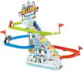 Penguin Race Set with Flashing Lights & Music On/Off Button for Quiet Play, Jolly Penguin Slide Playset For Kids and Toddlers. 
