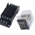 MY4 small Electromagnetic relay Power Relay DC12V DC24V AC110V AC220V Coil 4NO 4NC DIN Rail 14 pins Base Mini relay. 