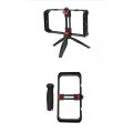 Mt-33 Tripod Vllogging hand handle Kit with adjustable mobile phone holder and stand for flash light, ring light, microphone and camera, DSLR support all smart phones. 