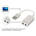 USB 2.0 Virtual 7.1 Channel External USB Audio Sound Card Adapter Sound Cards For Laptop PC With Cable 18.5cm. 