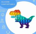 Dinasour design popit hard quality high quality big sound pops silicon material push popit toy For Kids. 