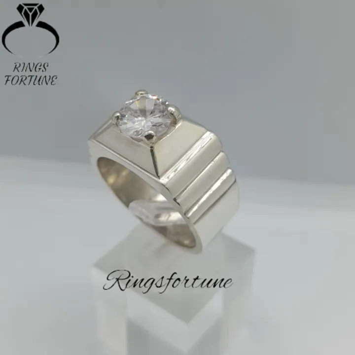 White%20Cubic%20Zircon%20Ring%20For%20Men%20,%20Diamond%20Style%20Engagement%20Ring%20,%20Wedding%20Gift%20Ring%20,%20Anniversary%20Gift%20Ring%20-%20Image%203