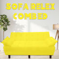 Costumize AKZ Collection 3 Seater Sofa Cum Bed Imported Jute Fabric YELLOW Colour Armless Compact Living Spaces, Dorms, Guest Rooms, Apartments, Offices,. 