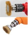 Wire Brush Wheel Cup Brush Set 7 Piece, Wire Brush for Drill 1/4 Inch Arbor Coarse Brass Coated Crimped Wire Wheel. 